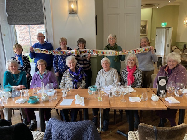 Photo of Reading Group 1 at their 20th Anniversary lunch at Bannatyne’s hotel.